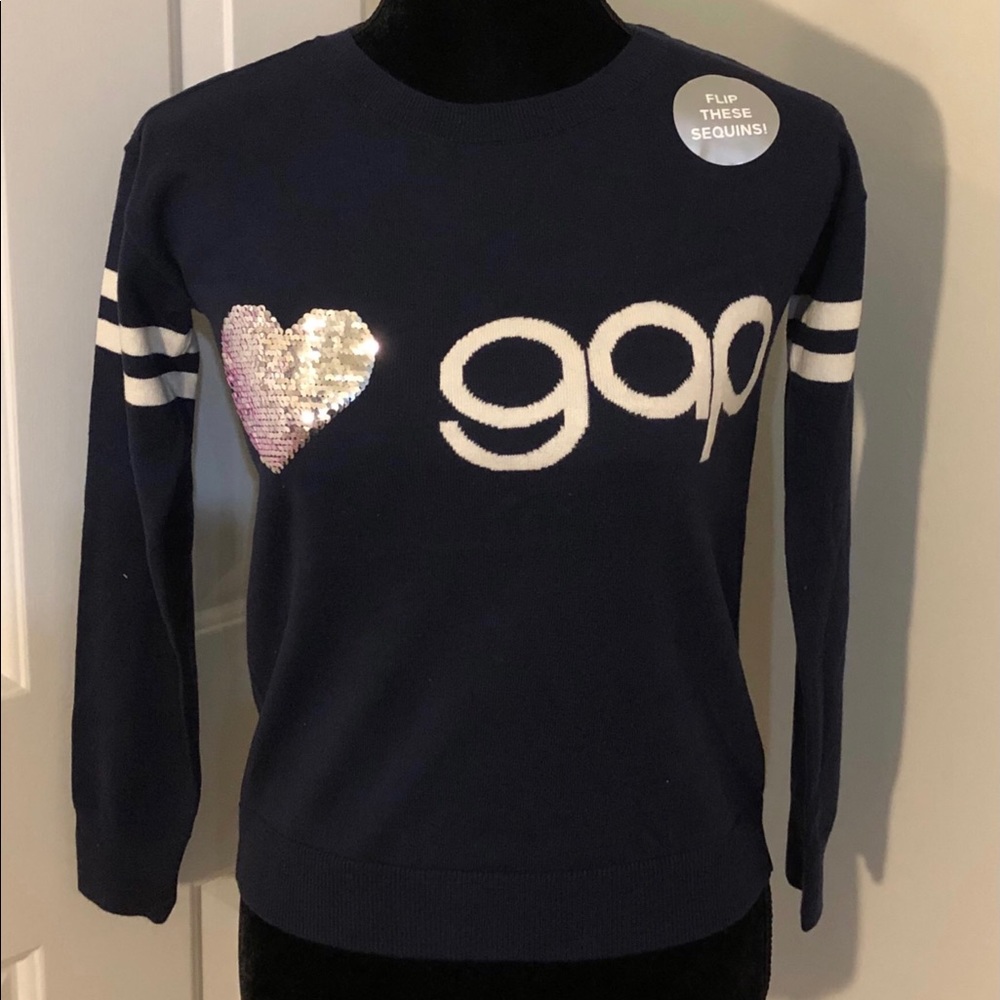 GAP Kids Flip Heart Sequins Sweater